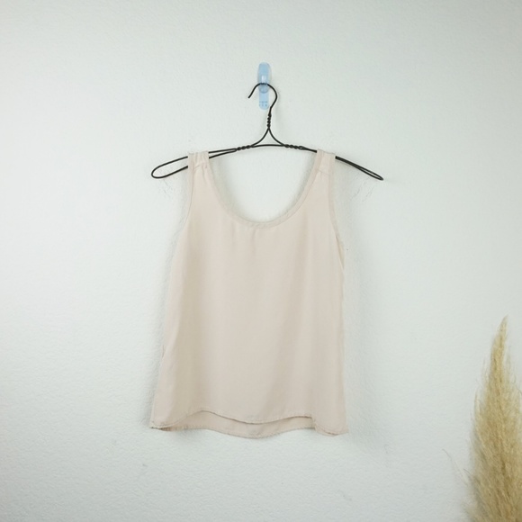 Cuyana 100% silk blush scoop neck tank top - Picture 2 of 5